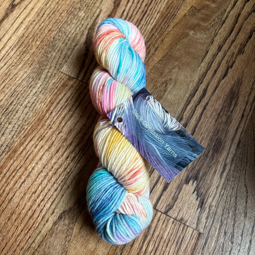 Sock Obsession Yarn DK Weight Variegated Superwash Merino Wool NWT Pink Pastel